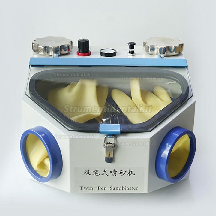 Sabbiatrice odontotecnico con luce LED (due penne per sabbiatura)