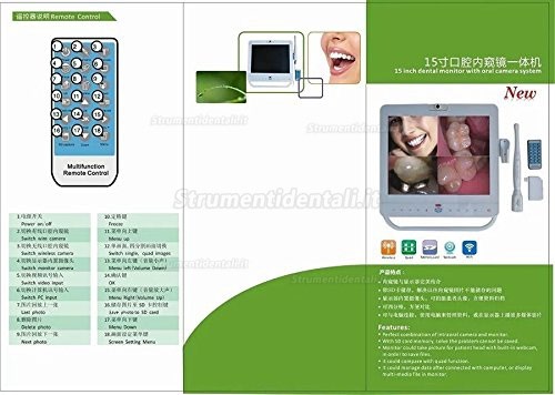Sistema di Telecamere Intraorale Cablato da 15 Pollici con Monitor Dentale VGA+VIDEO Porta con Supportore LCD MD1500