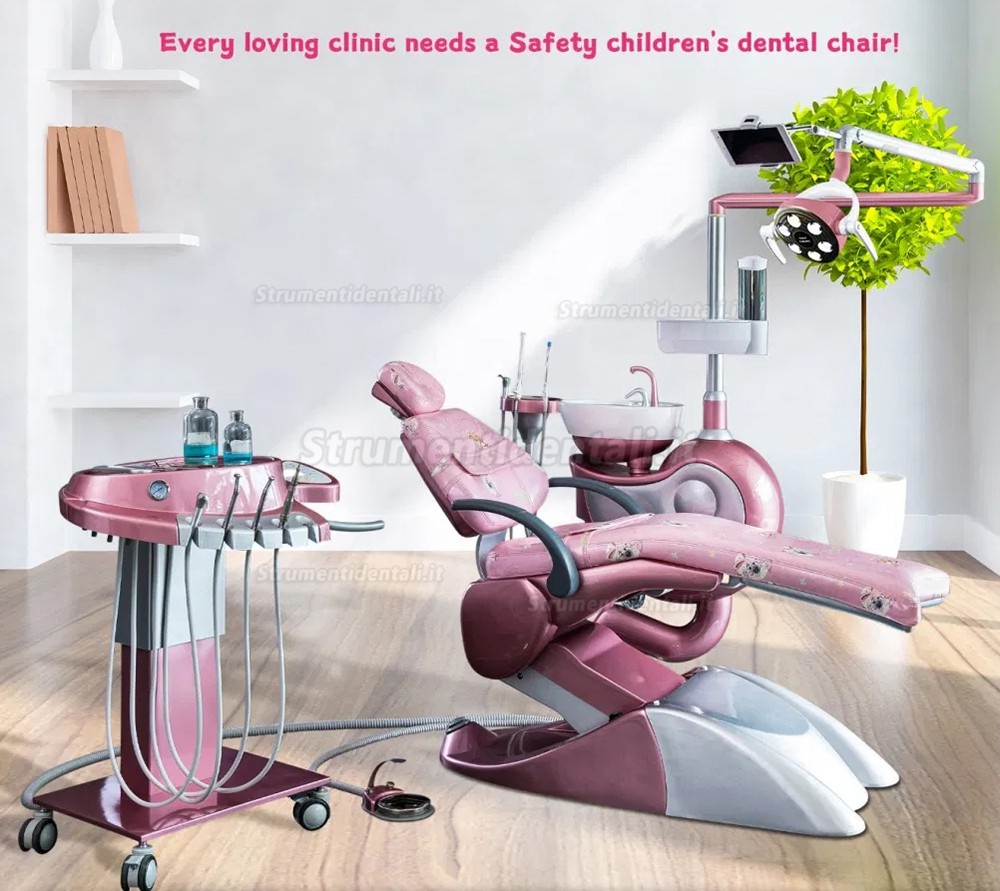 Riunito odontoiatrico rosa per bambini / Unità odontoiatrico di trattamento pediatrico Safety® M10+