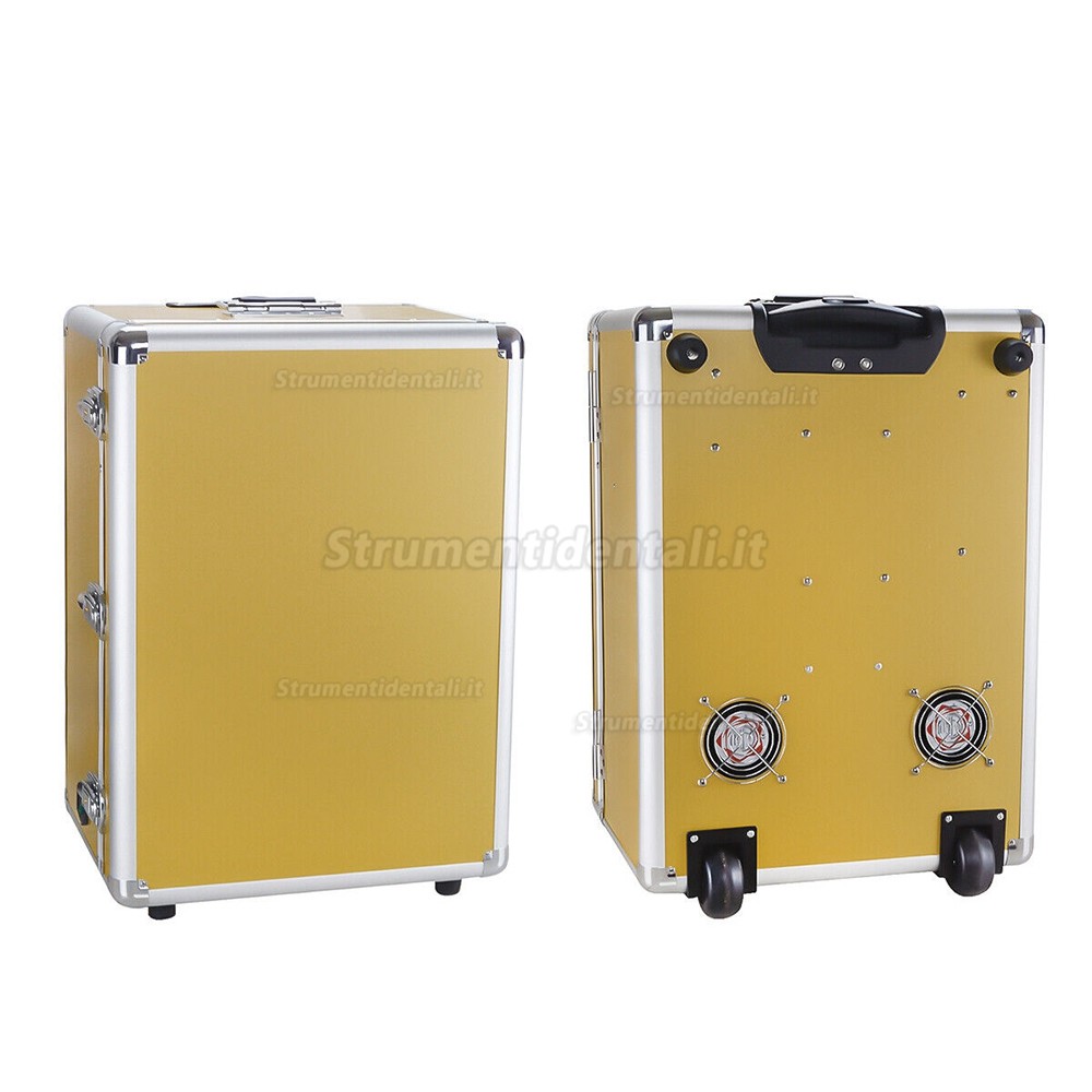 Riunito odontoiatrico portatile XS-341 con compressore olio + lampada fotopolimerizzante + ablatore ad ultrasuoni