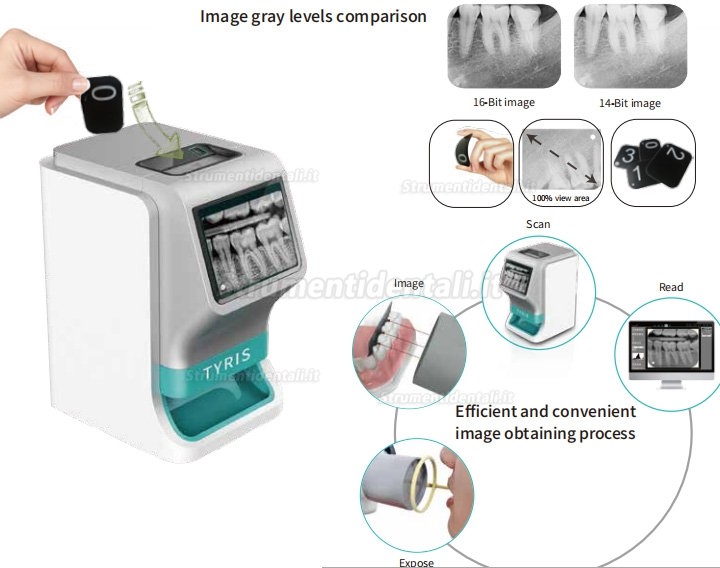 TYRIS TR-200 dentale digitale scanner ai fosfori sistemi ai fosfori con touch screen a colori reali