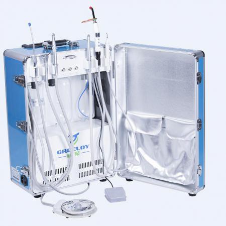 Greeloy® GU-P206 Riunito odontoiatrico portatile con compressore d'aria (con lampada fotopolimerizzatrice e manipolo ablatore)