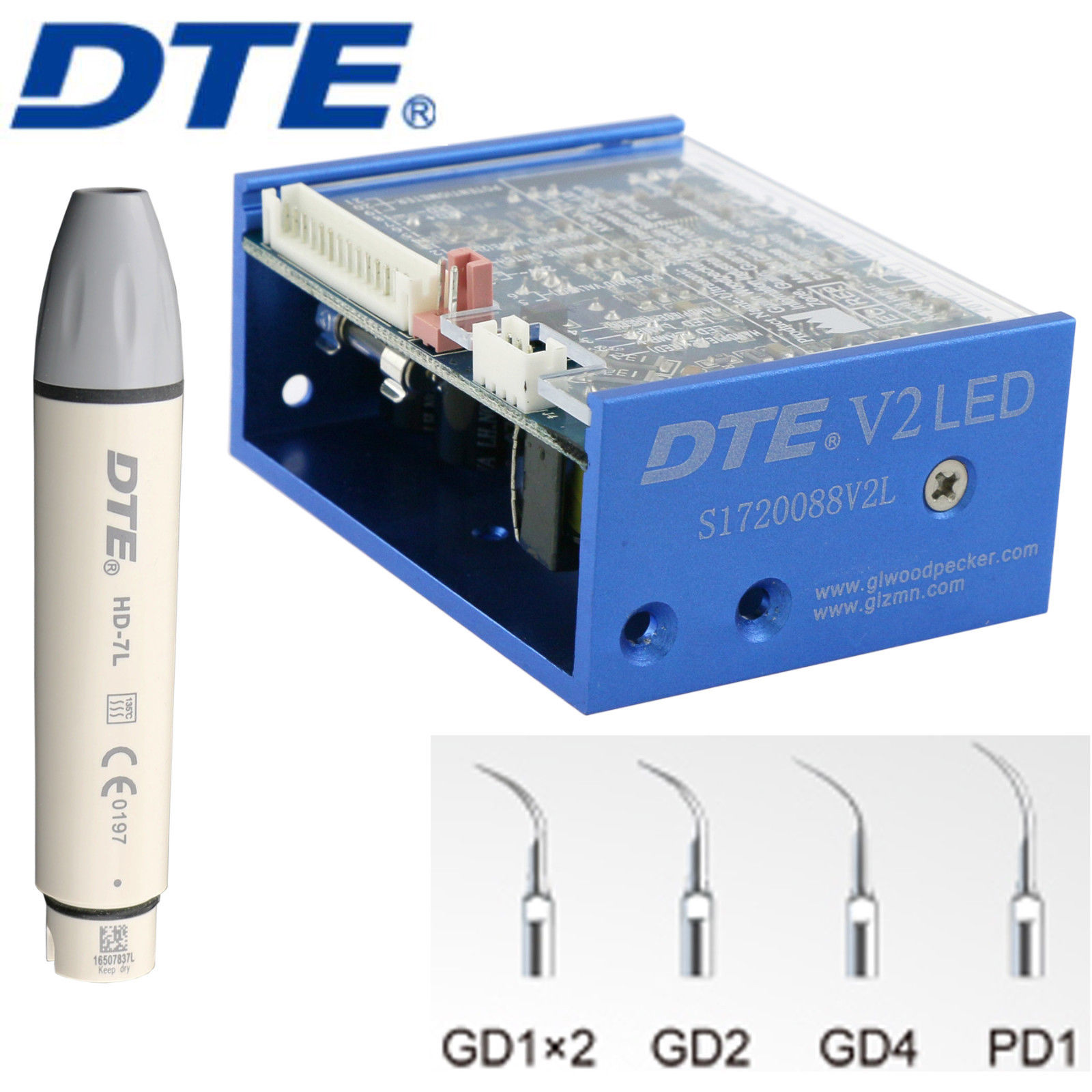 Woodpecker DTE V2 LED Piezo Ultrasonico del Ablatore Originale per Sedia Dentaria