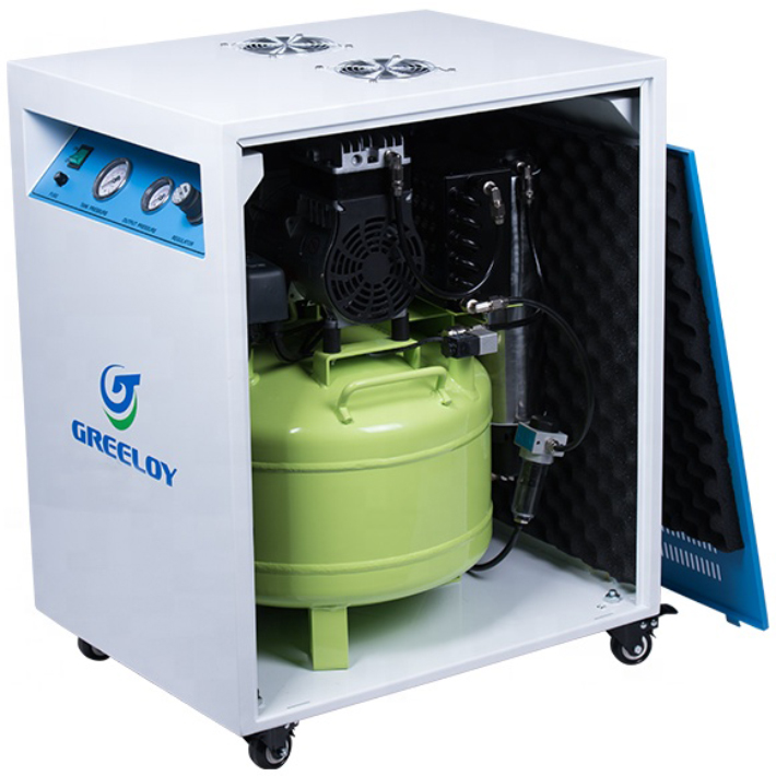 Greeloy® GA-81X 40 litri compressore dentista senza olio con armadio silenzioso