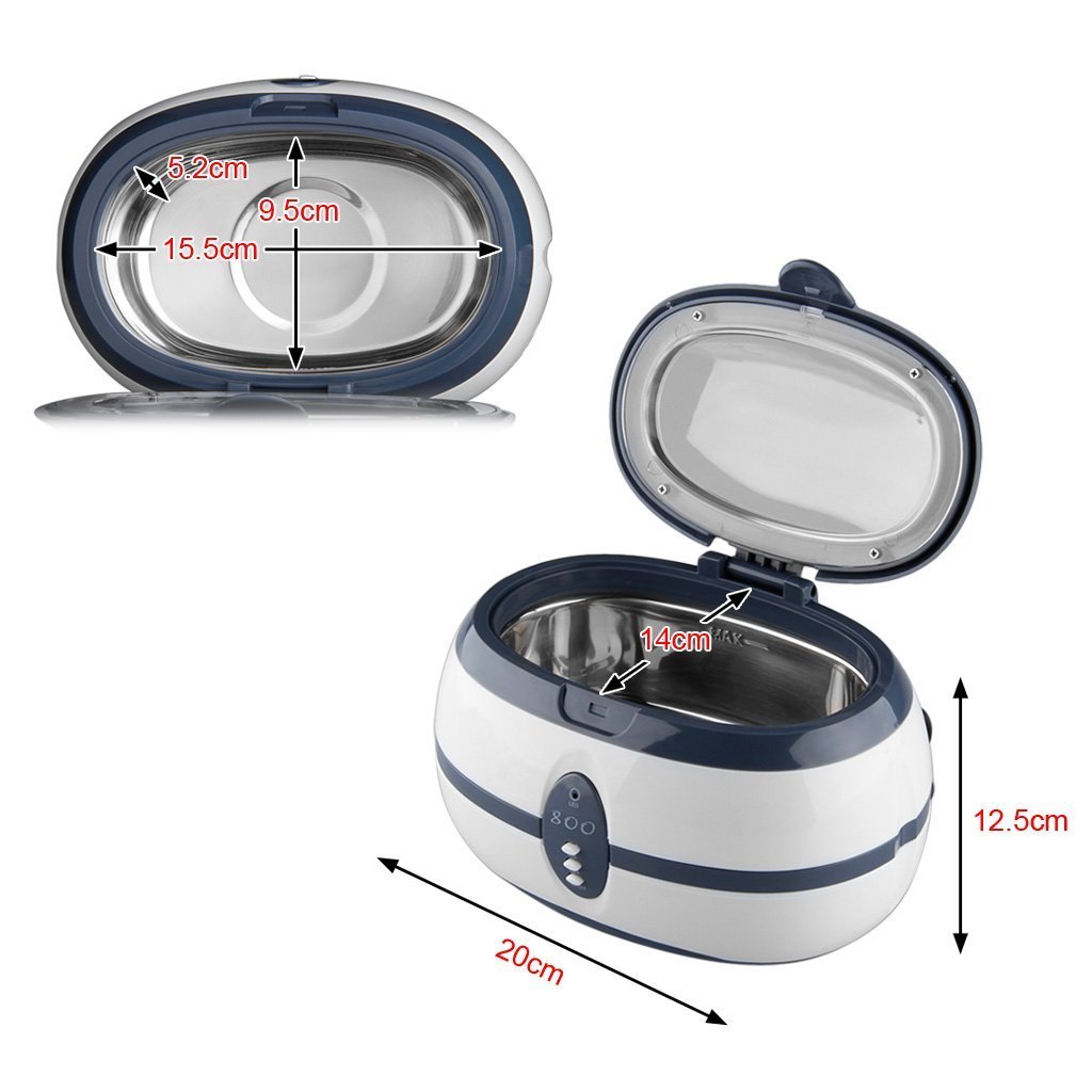 600ml Mini pulitore ultrasuoni per pulire pezzi MET Licos gioielli/Occhiali/monete/orologi