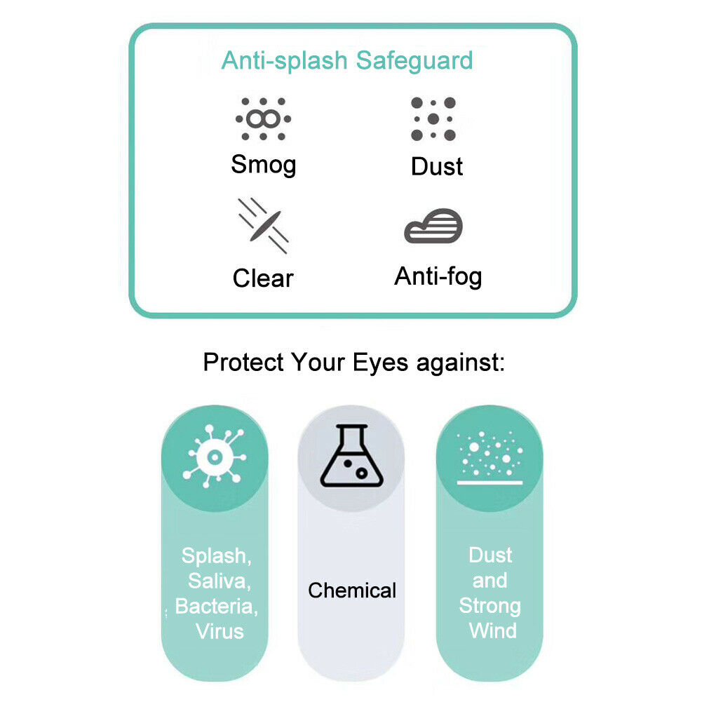 Occhiali Protettivi Trasparenti Lenti Antiappannanti Lavorano Sostanze Chimiche Protezione Laboratorio 10 Pezzi