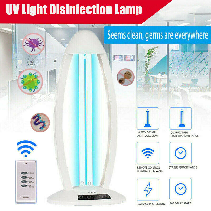 Unionon 38W Lampada di Disinfezione UV Sterilizzazione Lampada al Quarzo ad Ozono ad Alta Intensità -Con Telecomando