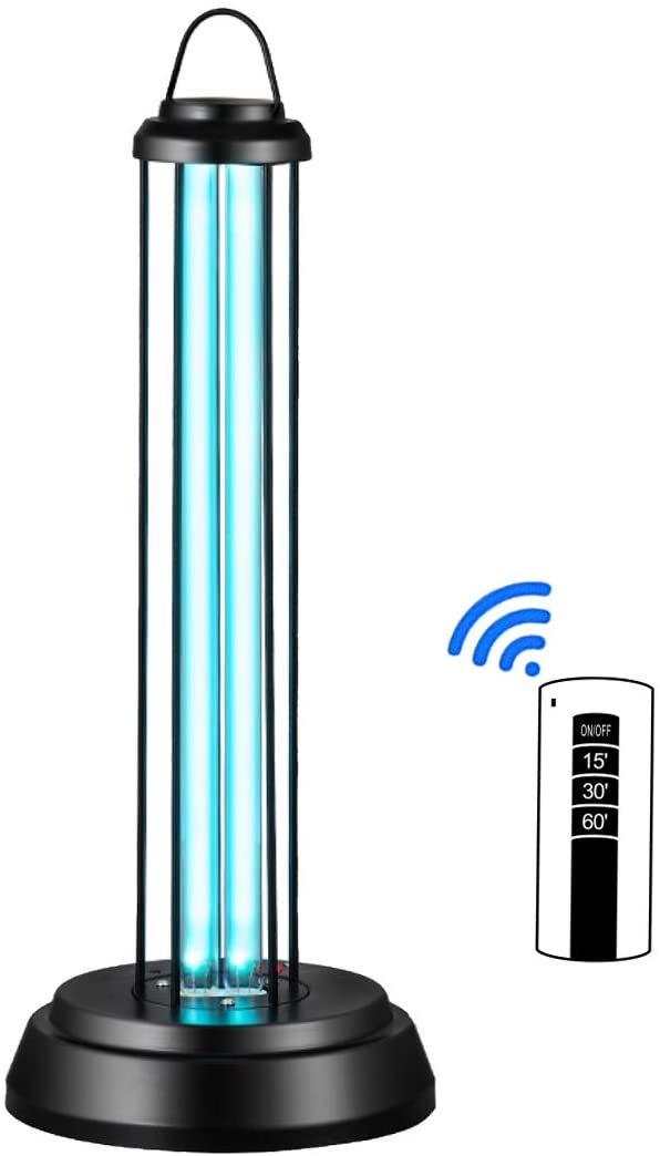 Luce per disinfezione UV-C, Lampada germicida UV Portatile con Controllo a Distanza del Terzo ingranaggio con Telecomando a ozono