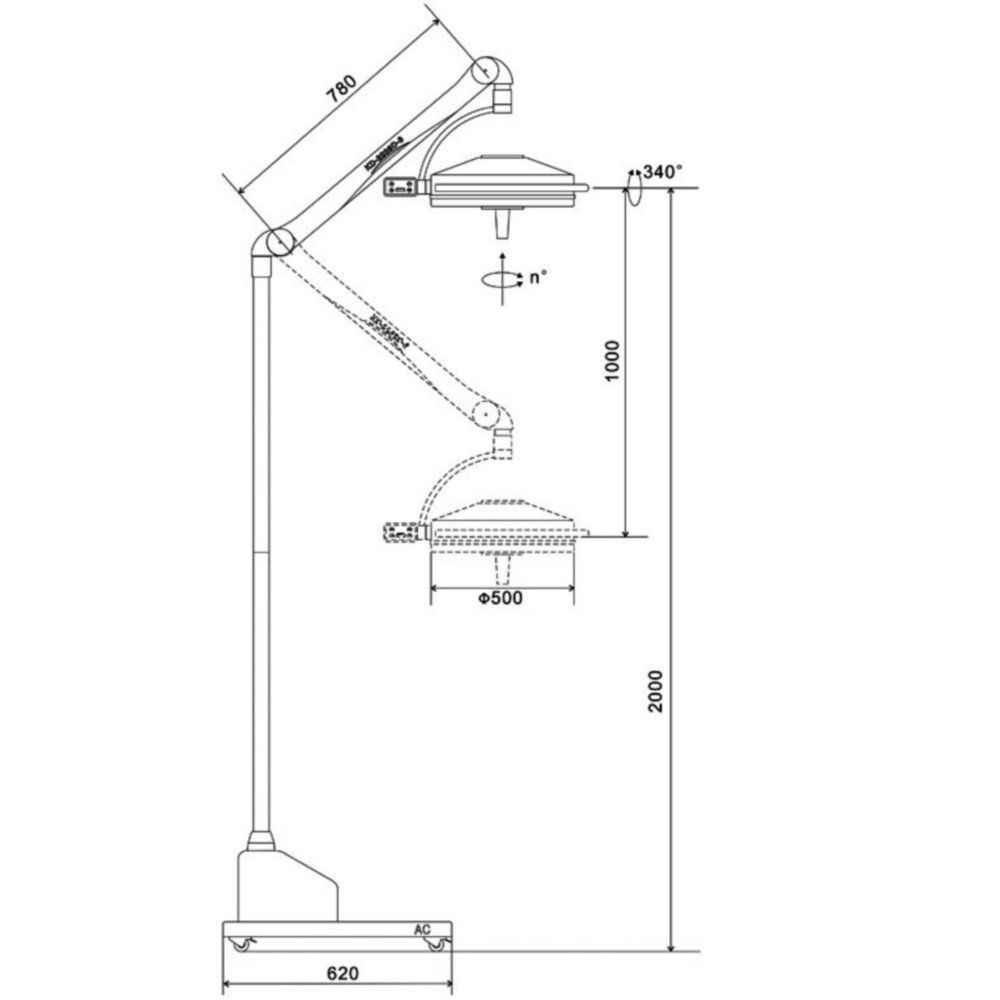 KWS KD-2036D-3 108W Ha Condotto La Lampada Da Visita Chirurgica Senza Ombra Portatile