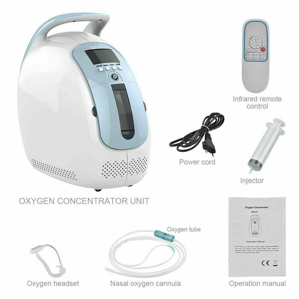 Generatore di Ossigeno Portatile Concentratori di Ossigeno Generatore 1-6L/min 45db