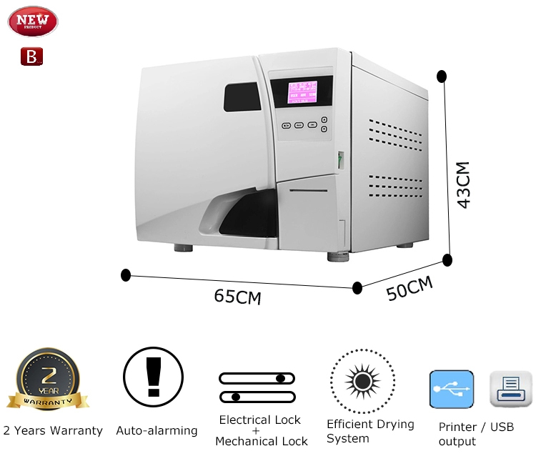 LAFOMED Autoclave per essiccazione sottovuoto da 23 litri Classe B con stampante