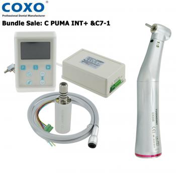 YUSENDENT COXO C PUMA INT + Dental Micro motore elettrico a LED incorporato + Manipolo contrangolo in fibra ottica 1: 5
