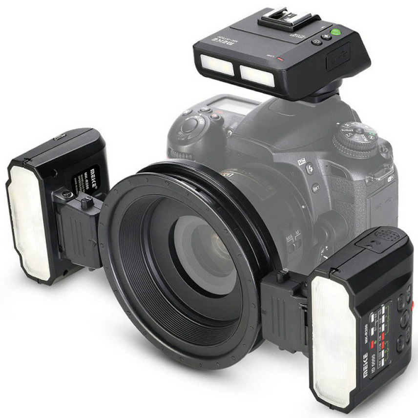 Flash a doppia testa per fotocamera reflex dentale per fotografia macro dentale Canon Nikon