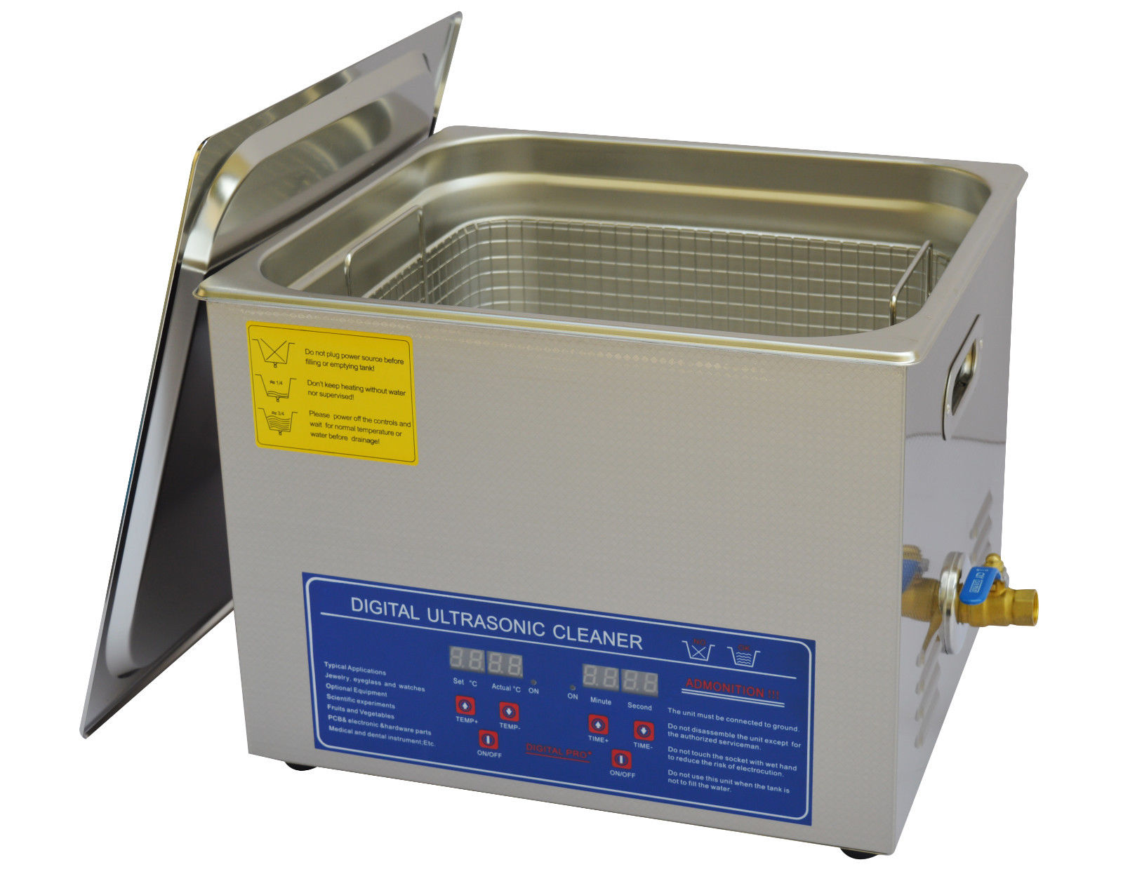 19 Litri pulitore ultrasuoni in acciaio inox JPS-70A con controllo digitale e riscaldamento NC