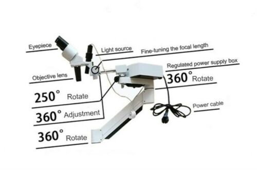 Microscopio operatorio odontoiatrico con carrello e lampade led 5w