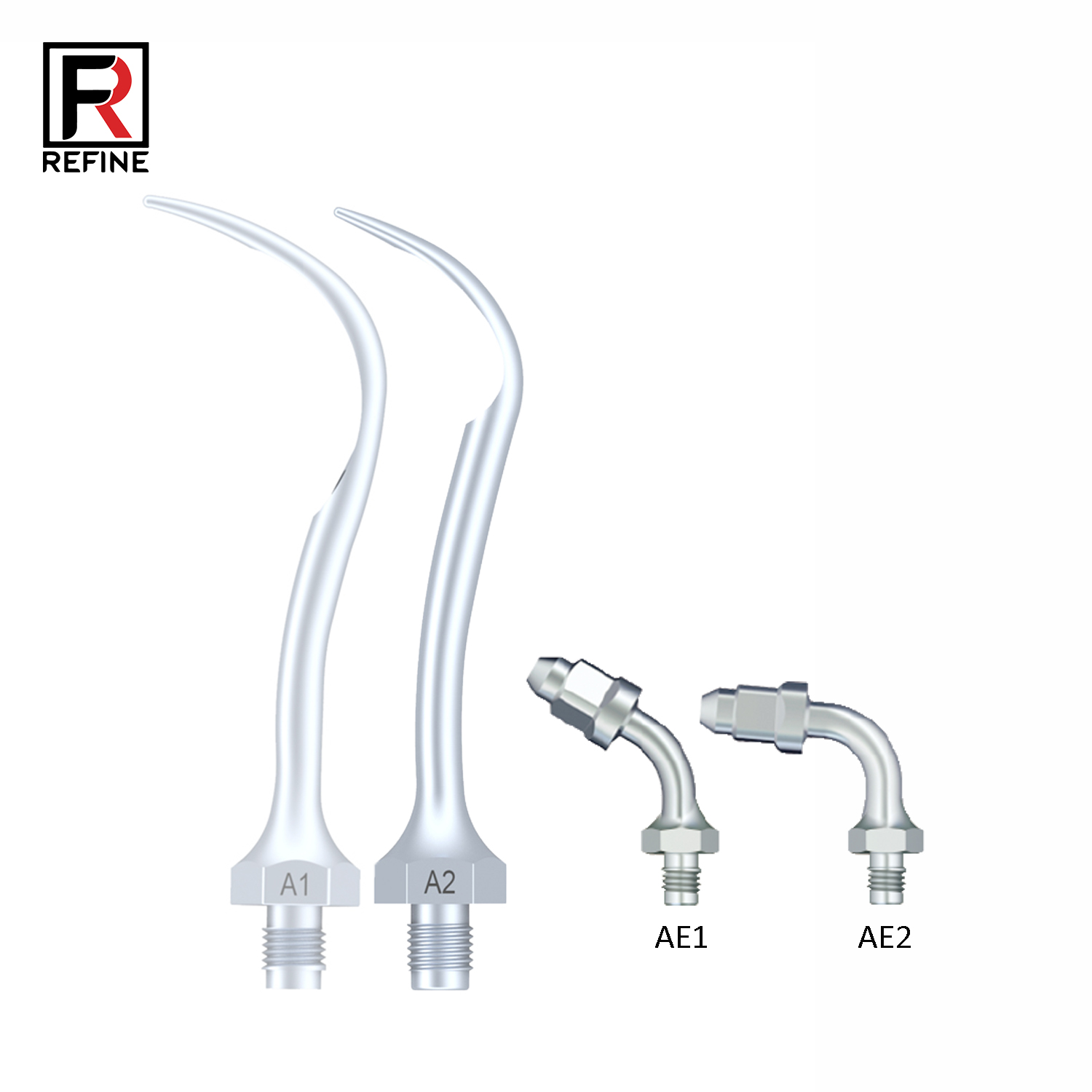 5Pz Refine® Inserti ablatore ultrasuoni A1 A2 AE1 AE2 Compatible con manipolo ablatore ad ultrasuoni Amdent LM