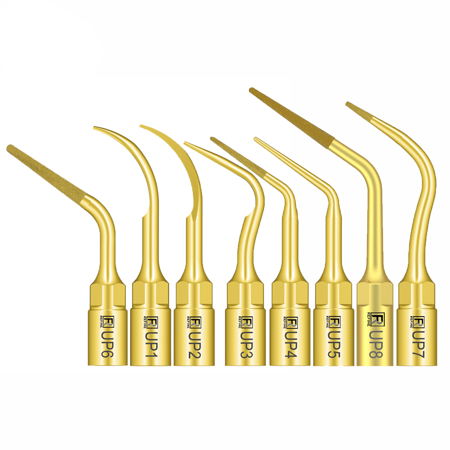 1Pz Inserti parodontologia e endodonzia UP1 UP2 UP3 UP4 UP5 UP6 UP7/8 compatible con Mectron, Silfradent, Dmetec e Woodpecker