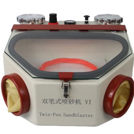 LZ LZ-VI Sabbiatrice per laboratorio odontotecnico con luce LED a doppia penna a 2 serbatoi