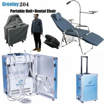 Greeloy® GU-P204 Riunito odontoiatrico portatile + GU-P101 Poltrona odontoiatrica portatile + Kit borsa portaoggetti