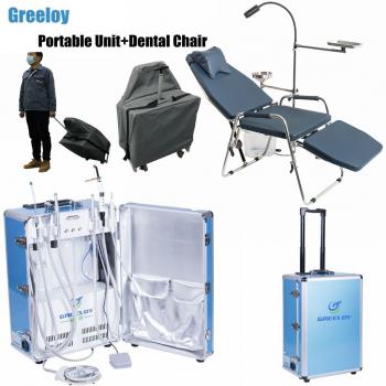 Greeloy® GU-P206 Riunito odontoiatrico portatile + GU-P101 Poltrona odontoiatrica portatile + Kit borsa portaoggetti