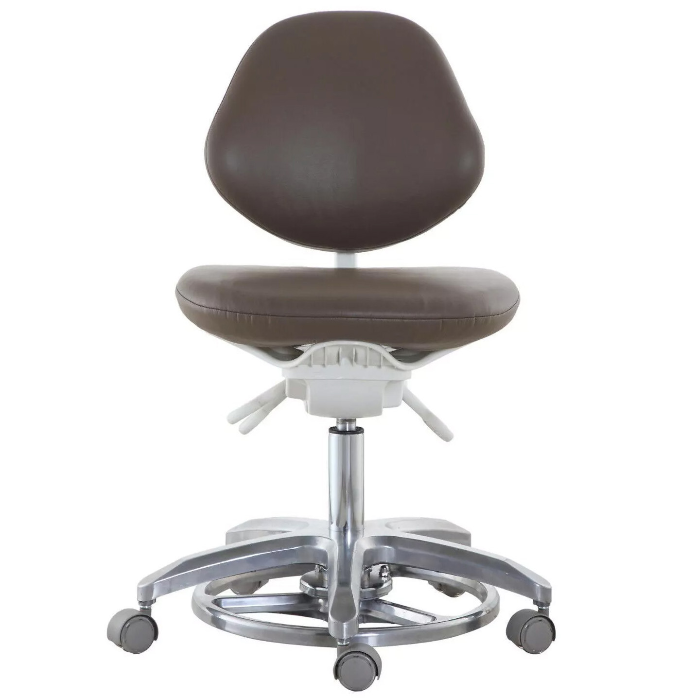 Sgabello dentista QY DS-FC, Sgabello assistente dentista con supporto per la schiena