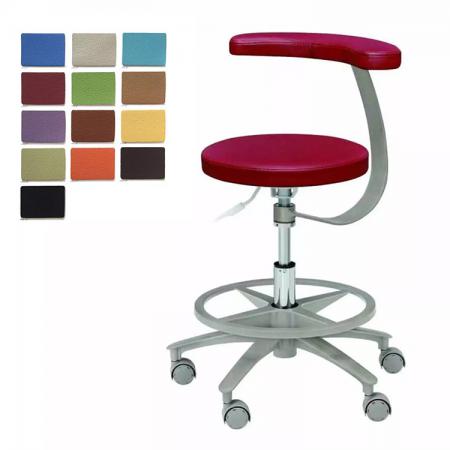 Sgabello ergonomico odontoiatrico HS-11 con braccioli, sedia a sella per assistente igienista