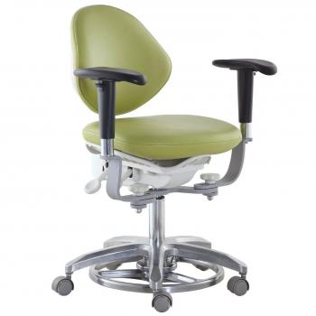 Sgabello per microchirurgia dentale QY MDS-FC, Sgabello per trattamenti dentali blu con braccioli