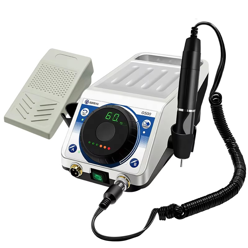 Micromotore laboratorio odontotecnico GONGYU G500 con manipolo da 50000 giri/min e pedale di controllo