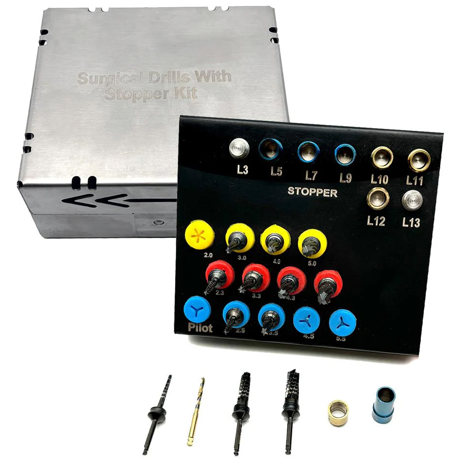 21 Pezzi/set frese chirurgiche per impianti dentali con kit di stop