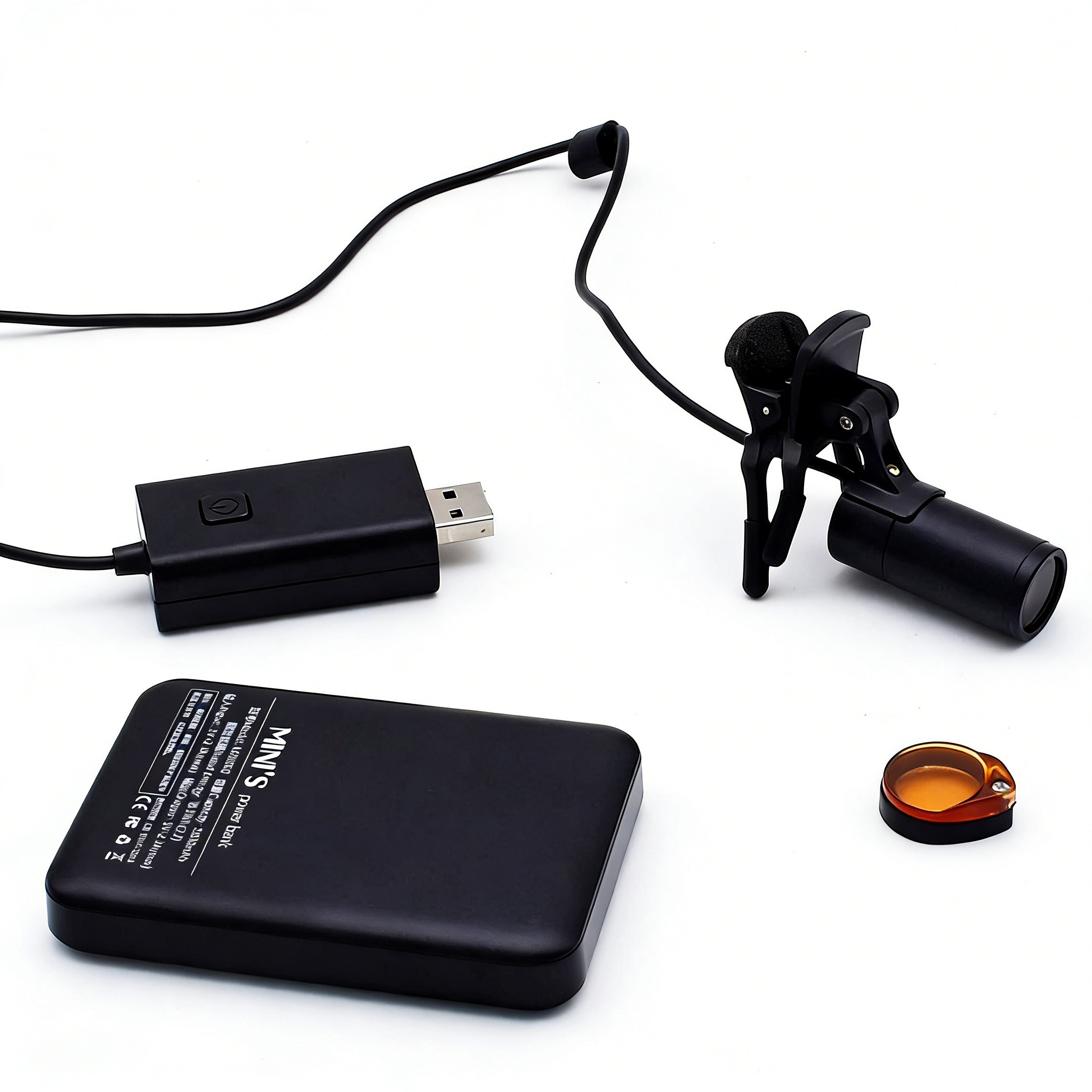 Lampada frontale a LED dentale KWS KD-201AJ-3 da 1W con clip e filtro ottico.