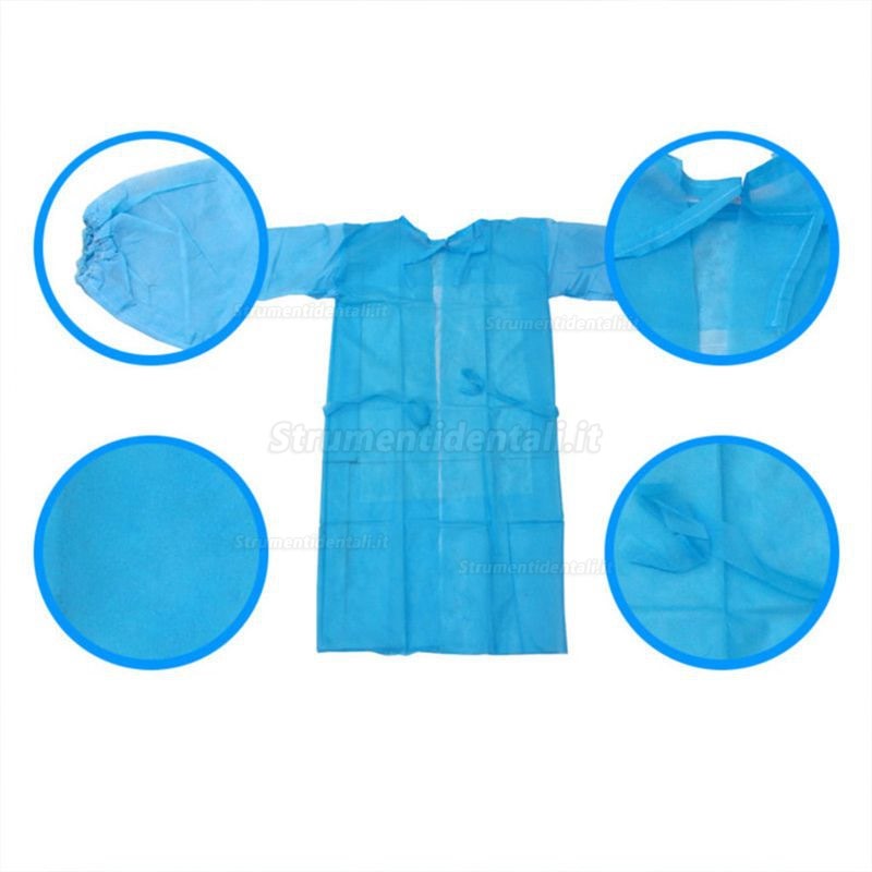 10pezzi/Set Tuta di Isolamento Monouso Blu In Tessuto Non Tessuto Tuta di Isolamento Protettiva Impermeabile