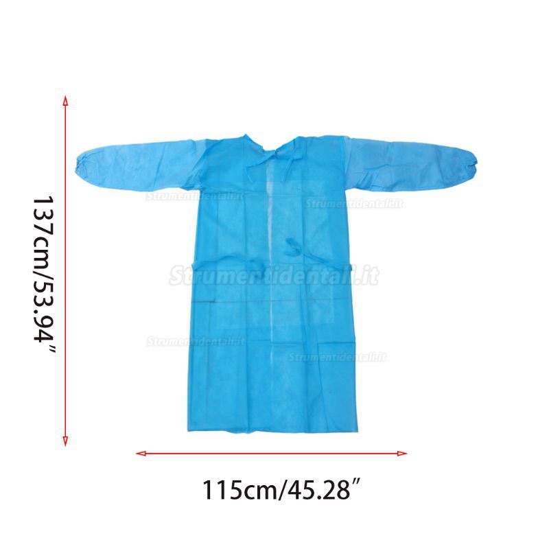 10pezzi/Set Tuta di Isolamento Monouso Blu In Tessuto Non Tessuto Tuta di Isolamento Protettiva Impermeabile