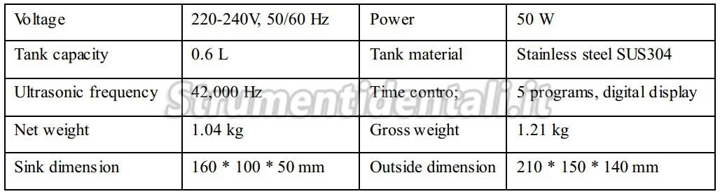 Jeken® CD-3800A Mini pulitore ultrasuoni 0.6L