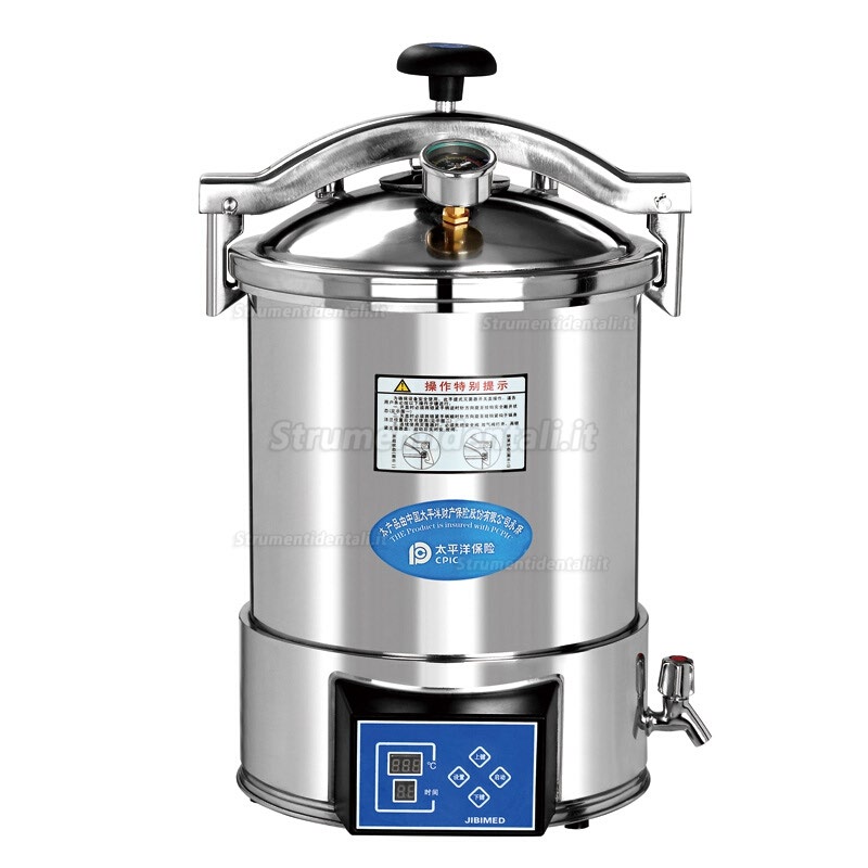 JIBIMED® YX-18HDD Autoclave portatif à vapeur de pression 18L