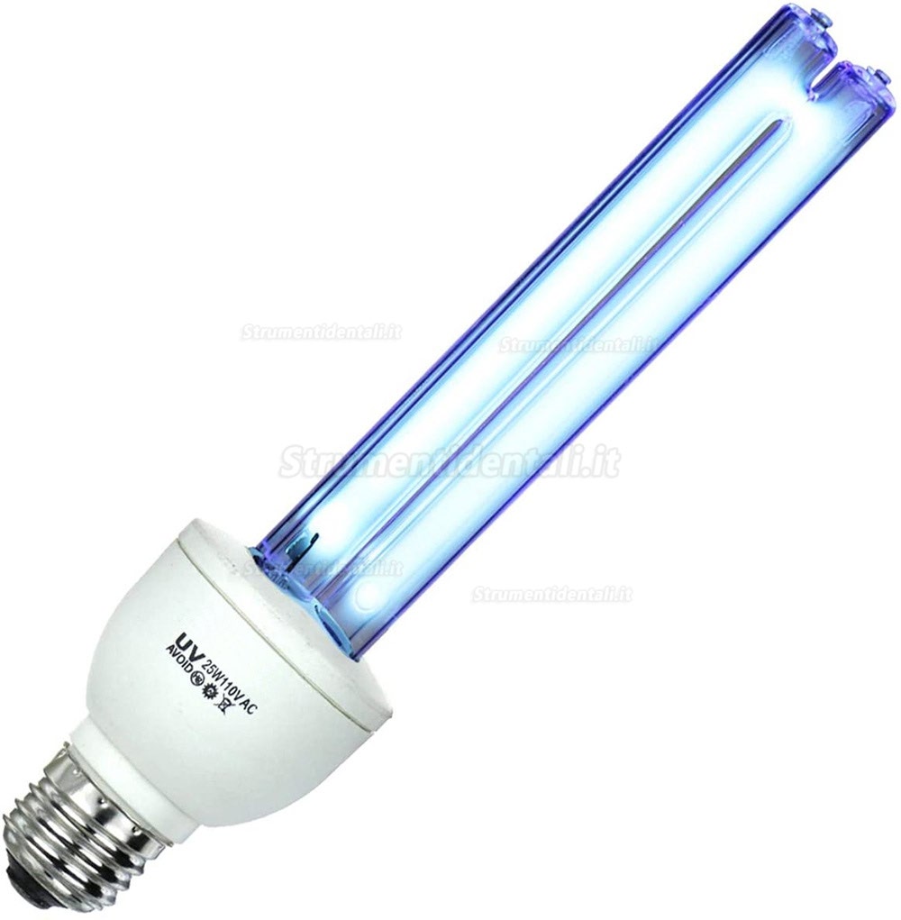 25W Quarzo UVC + Ozono Germicida Lampada a Luce Ultravioletta E27/E26 110v Pulisce l'Aria