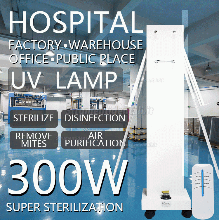 300W Lampada di Disinfezione UVC Mobile ad Alta Potenza con Sensori Radar 300W Lampada di Disinfezione UVC Mobile ad Alta Potenza con Sensori Radar