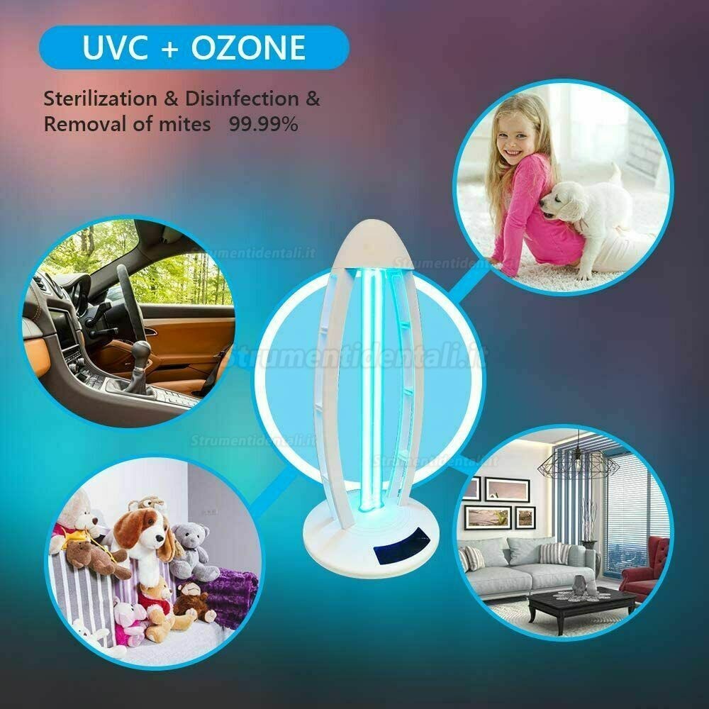 Unionon 38W Lampada di Disinfezione UV Sterilizzazione Lampada al Quarzo ad Ozono ad Alta Intensità -Con Telecomando