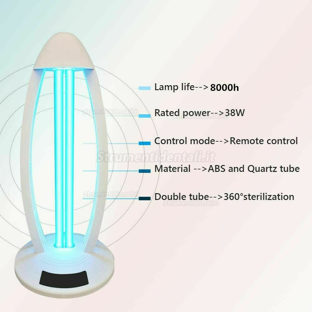 Unionon 38W Lampada di Disinfezione UV Sterilizzazione Lampada al Quarzo ad Ozono ad Alta Intensità -Con Telecomando