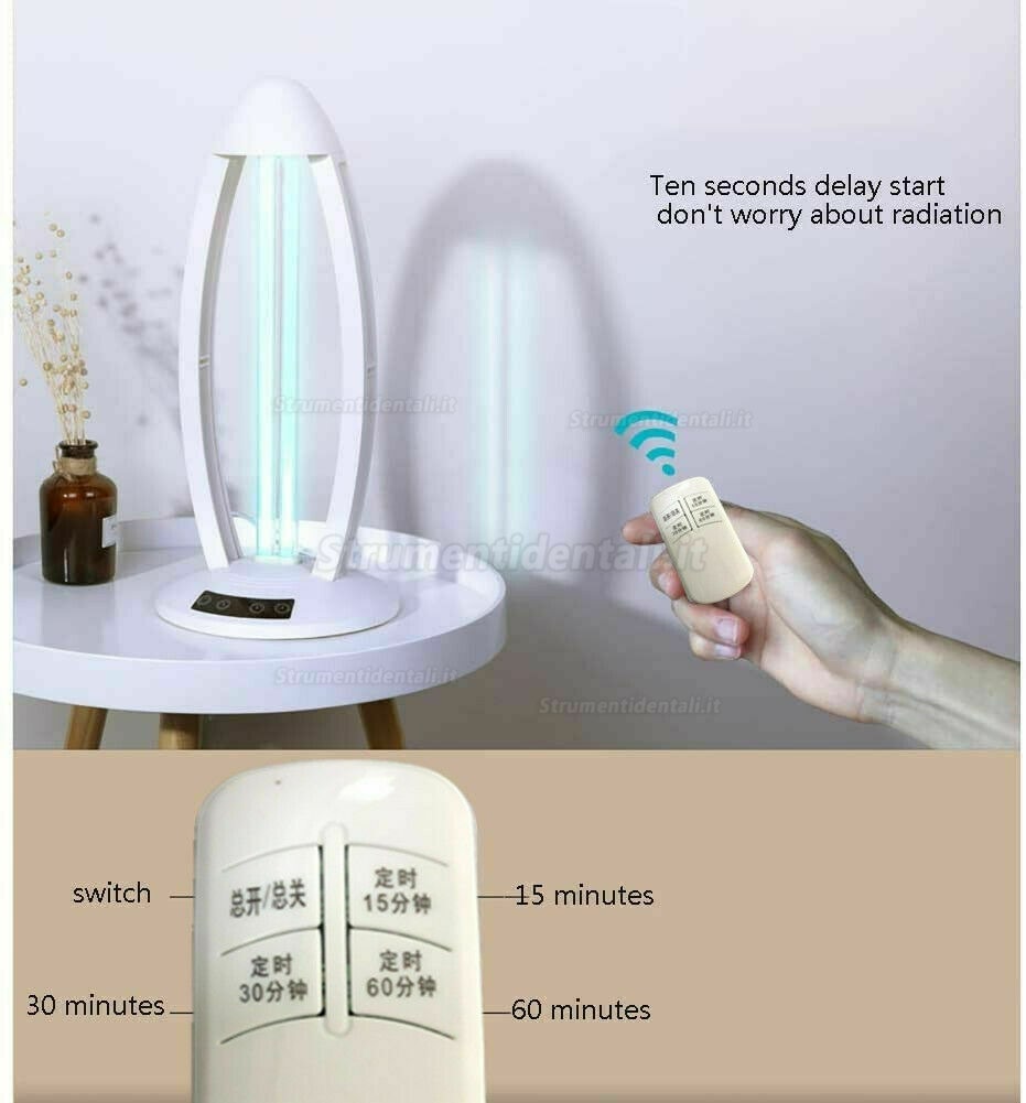 Unionon 38W Lampada di Disinfezione UV Sterilizzazione Lampada al Quarzo ad Ozono ad Alta Intensità -Con Telecomando