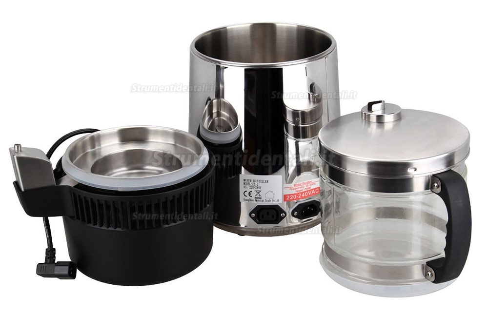 Distillatore d'acqua 4L Acciaio Inox Distillatore 750W Purificatore Acqua Distillazione Distillatore d'acqua 4L Acciaio Inox Distillatore 750W Purificatore Acqua Distillazione