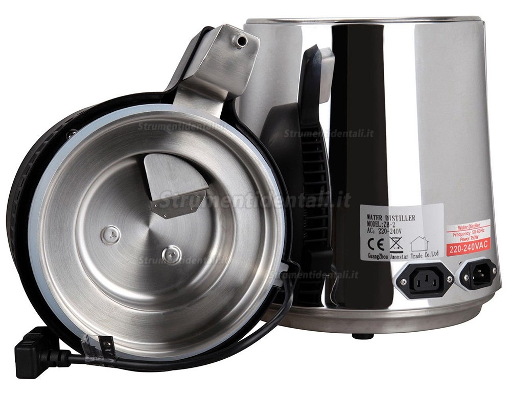 Distillatore d'acqua 4L Acciaio Inox Distillatore 750W Purificatore Acqua Distillazione Distillatore d'acqua 4L Acciaio Inox Distillatore 750W Purificatore Acqua Distillazione