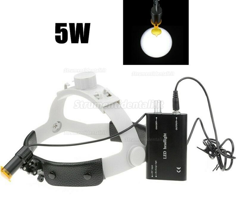 Faro LED dentale senza fili da 5W Faro per fascia medicale ORL Faro LED dentale senza fili da 5W Faro per fascia medicale ORL