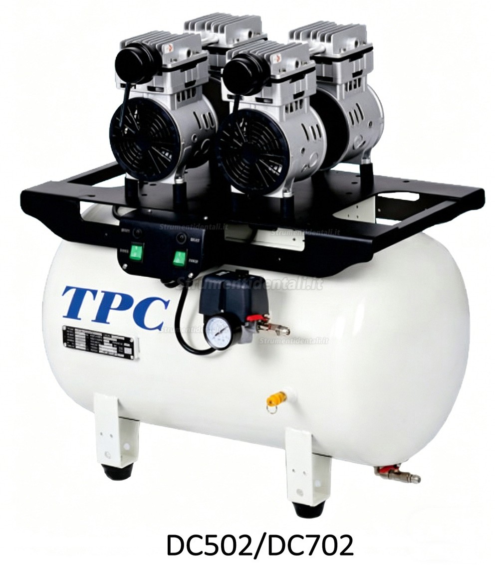 TPC DC701/702/703/704 compressore senza olio odontoiatrico 32-120L
