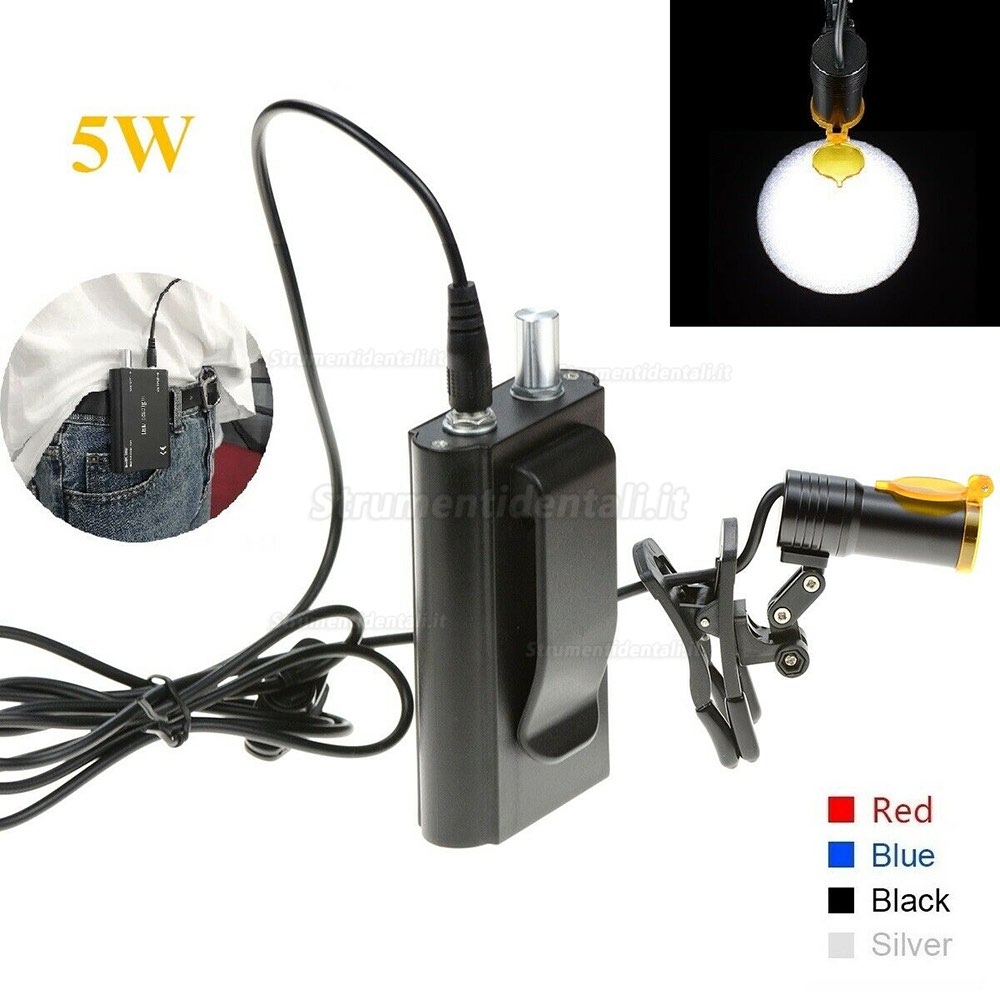 Tipo di Clip per Faro Anteriore a Led 5w Dentale, con Filtro + Occhiali Neri con Clip Tipo di Clip per Faro Anteriore a Led 5w Dentale, con Filtro + Occhiali Neri con Clip