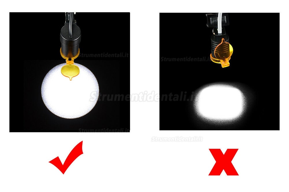 Tipo di Clip per Faro Anteriore a Led 5w Dentale, con Filtro + Occhiali Neri con Clip