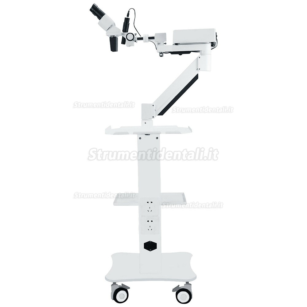 Microscopio operatorio odontoiatrico con carrello e lampade led 5w