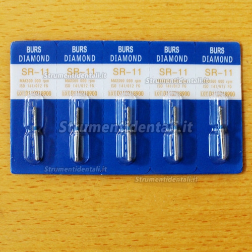 100 Frese Diamantate Dentali FG Bur SR-11 – Shind2014, Per Laboratorio Odontotecnico E Endodonzia