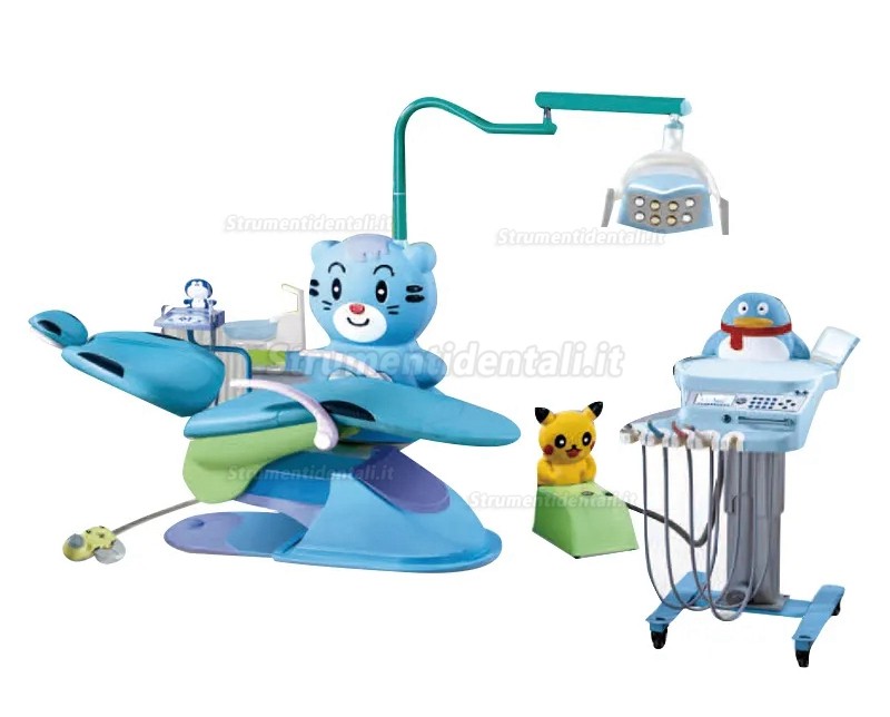 Riunito odontoiatrico pediatrico Gatto Blu T80 con Sgabelli Dentista