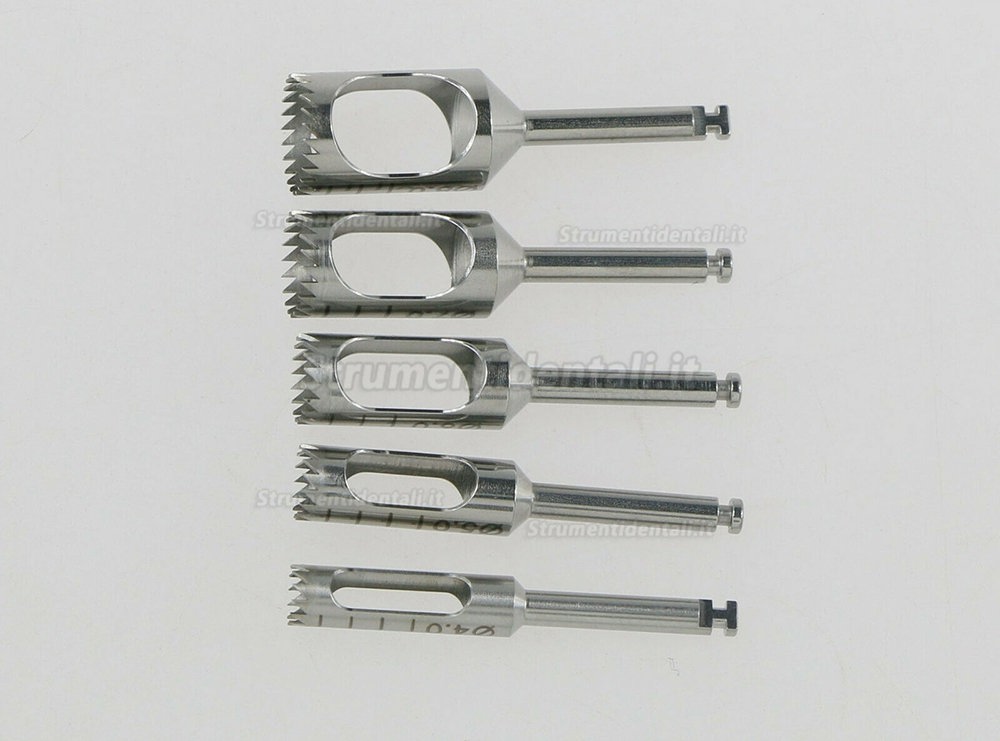 5Pz / Kit Chirurgia implantare dentale Trapano per innesto osseo Fresa chirurgica e supporto