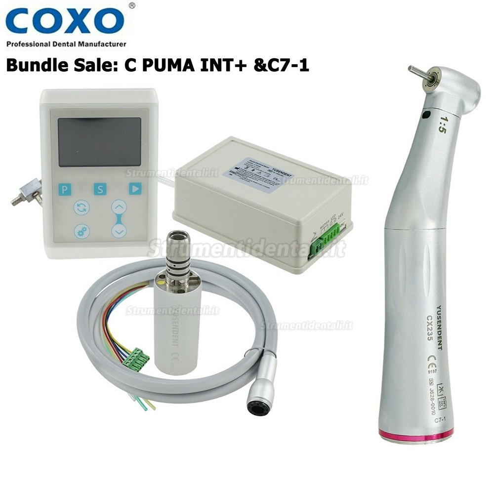 YUSENDENT COXO C PUMA INT + Dental Micro motore elettrico a LED incorporato + Manipolo contrangolo in fibra ottica 1: 5 YUSENDENT COXO C PUMA INT + Dental Micro motore elettrico a LED incorporato + Manipolo contrangolo in fibra ottica 1: 5